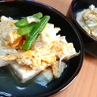 めんつゆで簡単！豆腐の卵とじ